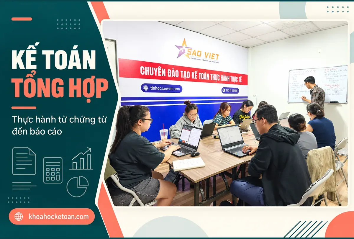 Ảnh thiết kế từ lớp kế toán thực tế do chủ website cung cấp, minh họa Khóa học kế toán tổng hợp thực hành tại Biên Hòa.